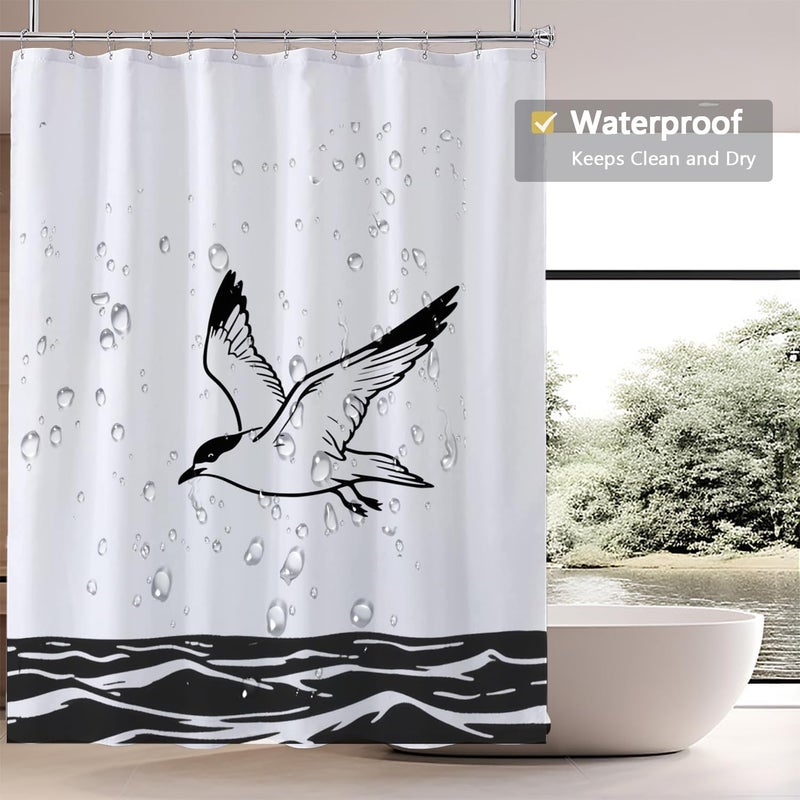 LLSCL Fabric Shower Curtain Liner with Magnets, Waterproof Hotel Quality, 72 x 72 Machine Washable - Image 3